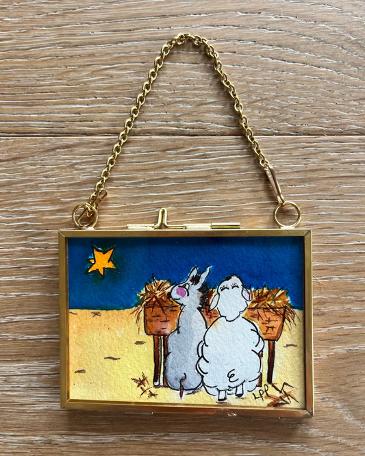 Manger Animals - Watercolor Ornament