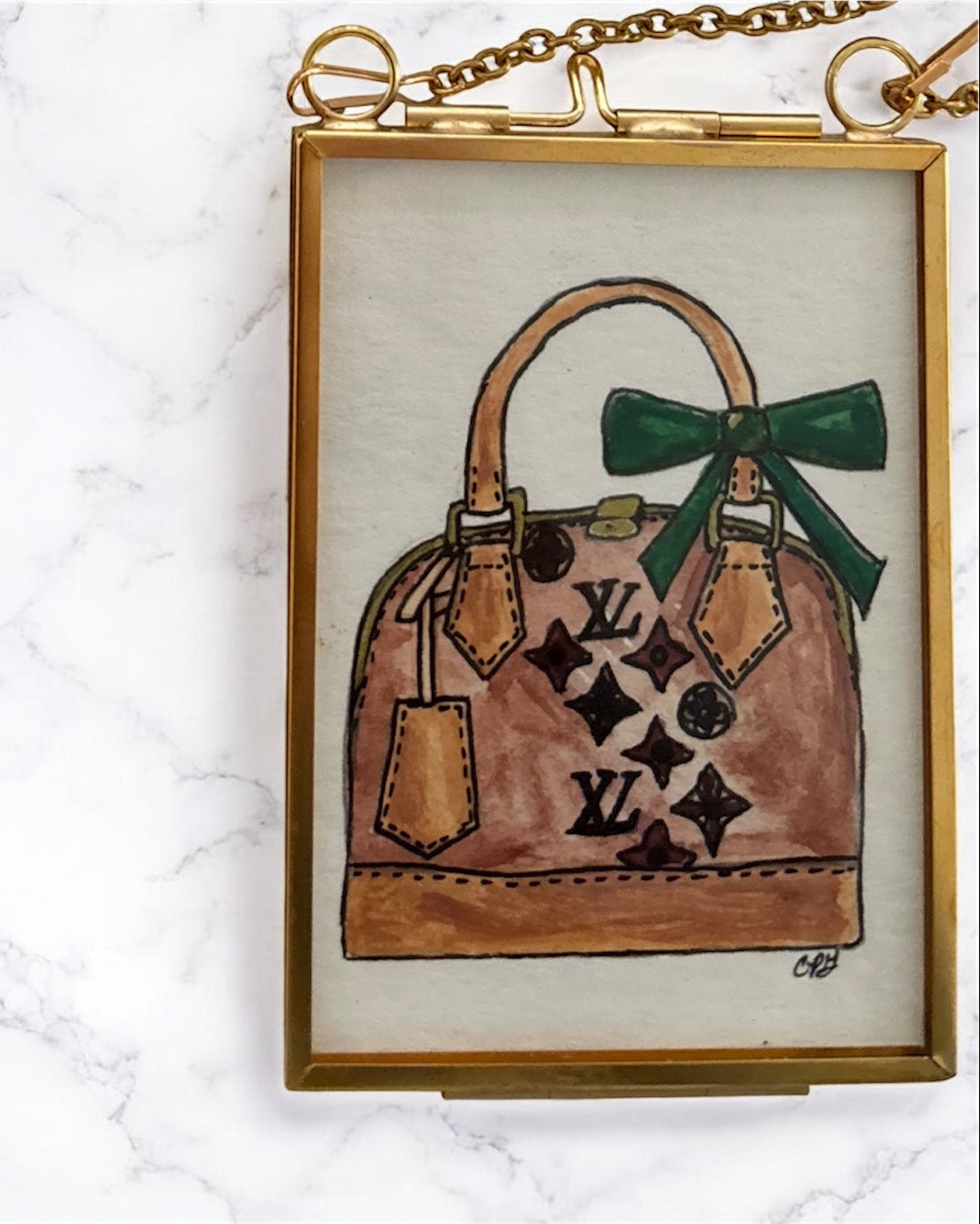 LV Handbag - Watercolor Ornament