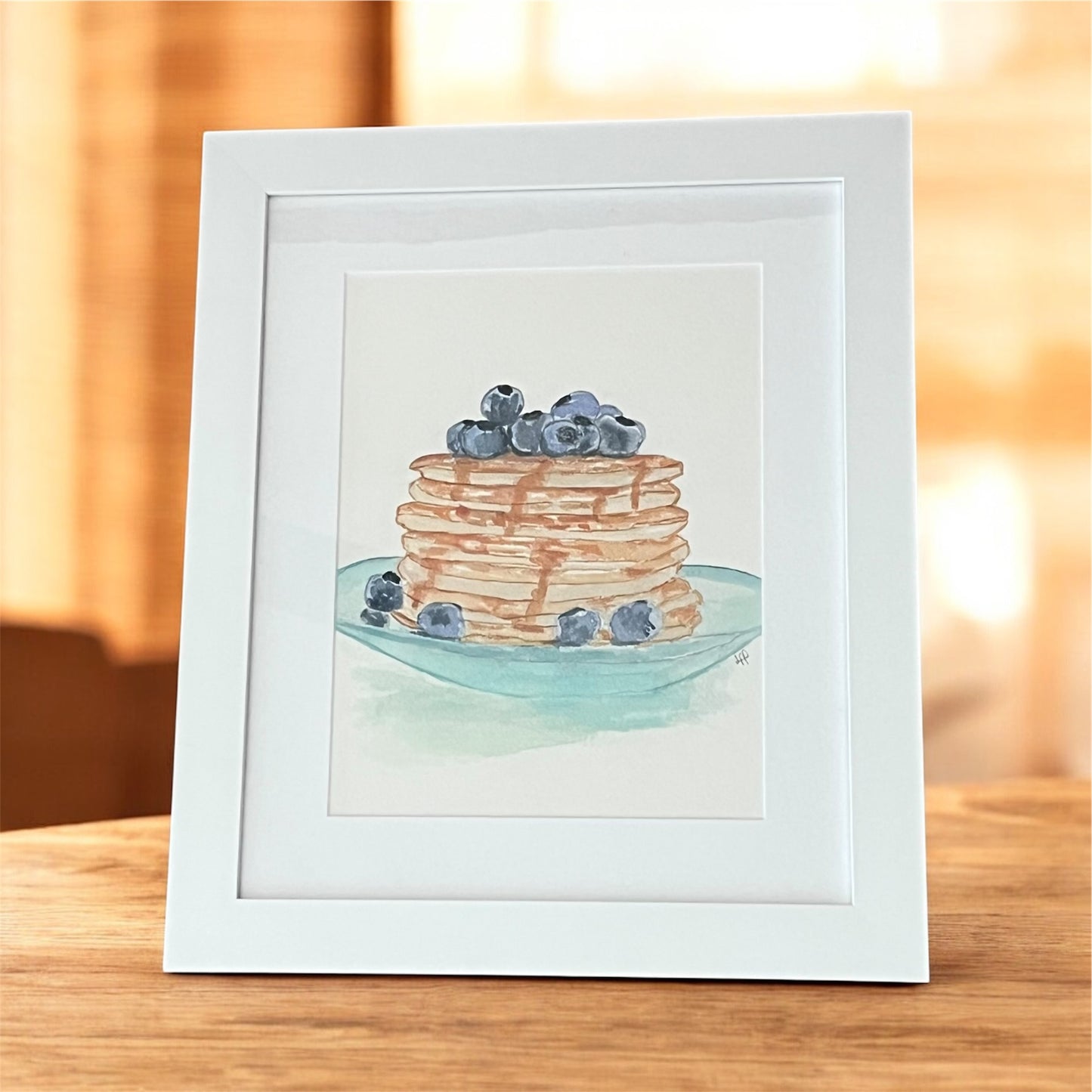 Blueberry Pancakes - Watercolor